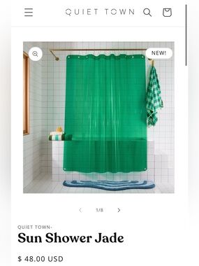 Quiet town sun shower curtain green jade